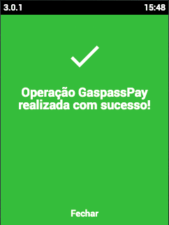 Tela de aprovação Gaspass Pay